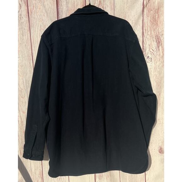 LL Bean Chamois Heavy Weight Flannel Shirt Trad Fit Button Navy Blue Men's XXL - Picture 2 of 8